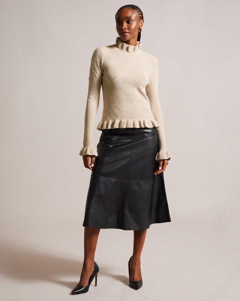 PIPALEE-Knitwear-Stay cosy and chic with our fabulous PIPALEE jumper. Whether you're dressing it up or keeping it casual, this jumper is a must-have for your wardrobe. Frilled trims give this classic piece an air of femininity and playfulness while maintaining its luxe appeal. Jumper Wool blend Frilled trims Long sleeves Magnolia branded detail Ribbed knit- Ted Baker Romania